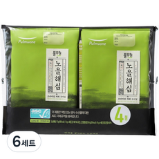 풀무원 노을해심 구운김 3g x 4p + 간장 양념장 6g x 4p 세트, 36g, 6세트