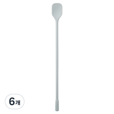 이지실리 실리콘 다용도 사각 머들러 요거트 롱스푼, 연그레이, 6개 연그레이, 6개