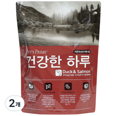 펫츠프라임 전연령용 강아지 건강한 하루 동애등에 사료 18p, 연어+오리, 3.6kg, 2개