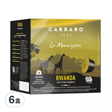 CARRARO RWANDA 盧安達咖啡球 Dolce Gusto咖啡機適用 膠囊咖啡, 7g, 16顆, 6盒