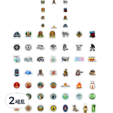 折疊裝飾感性DIY貼紙50入, 露營2, 2套