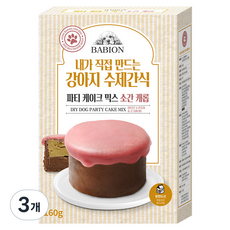 바비온 강아지 파티 케이크 믹스, 혼합맛(소간/캐롭/바나나/단호박/비트), 160g, 3개
