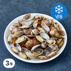 고고새우 육수 그대로 알이 꽉찬 다용도 활용만점 자숙 피바지락 봉골레파스타 / 미역국 / 된장찌개 (냉동), 3개, 500g