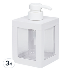 인블룸 사각 주방세제 디스펜서 일반형 500ml, 화이트, 3개