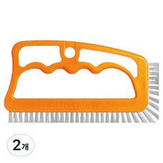 FUGINATOR Classic 廁所窗框浴室磁磚清潔刷, 2個, 橘色 + 灰色