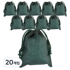 Bom91 束口不織布袋 15 x 18 cm, 綠色, 20入