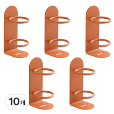 블럭마트 접착식 벽걸이 칫솔 치약홀더, 오렌지, 10개