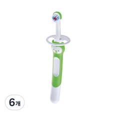 맘베이비 아기 이앓이 트레이닝 실리콘 칫솔, 그린, 6개