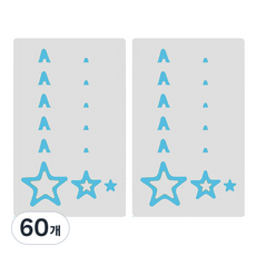 데이소이 다양한 모양 미끄럼 방지 스티커, 03 별 블루, 60개