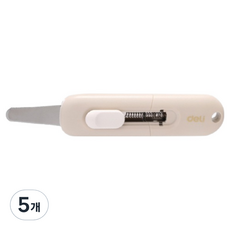 델리 톱날 박스커터 EM590, 화이트, 5개