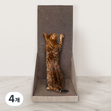 펫샵 스탠딩 벽면형 캣스크래쳐, 우드베이지, 4개
