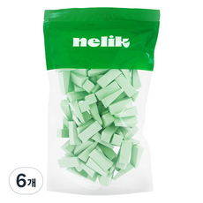 nelik All Day 持妝大容量切塊粉撲 100入, 薄荷, 6個