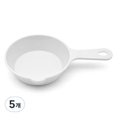 리빙메이트 유아용 PP 파스텔 손잡이 앞접시, 화이트, 5개