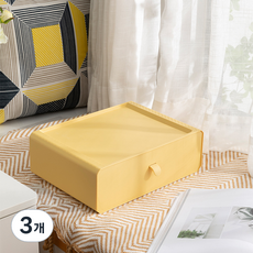 존글로벌 파스텔 모듈 수납함, 옐로우, 3개