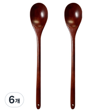 原木漆器長柄炒勺, 單一顏色, 6個