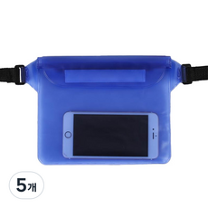 디에스 원터치 대용량 핸드폰 방수힙색, 블루, 5개
