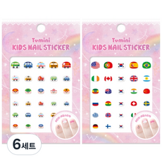 2 件迷你兒童指甲貼套裝, T011, T012, 6組