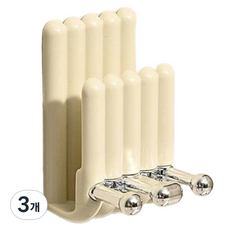 中世紀壁掛免鑽孔黏貼牙刷架 RB20819, 象牙白, 3個