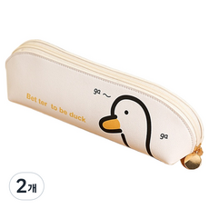 CASHCOO 오리 필통, 화이트, 2개