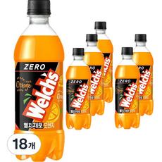 웰치 제로 오렌지 탄산음료, 500ml, 18개
