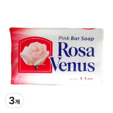 라코로나 로사비너스 목욕비누 장미향, 3개, 핑크