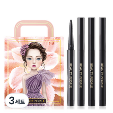 뷰티피플 철벽녀 프레쉬블러썸 에디션 더 슬림 아이라이너 0.08g x 4p 세트, 3세트, 리얼 블랙