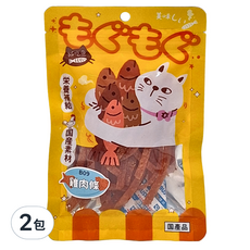 貓吃魚 寵物零食雞肉條40g*2包 貓咪零食 營養補充, 雞肉條, 40g