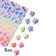 微笑活動雙面星星摺紙多功能螢光紙 210張組, 10 種顏色, 5套