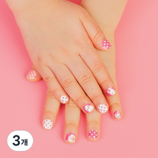 Bong Bong Friends Nail Friends Bong Bong 3~7歲兒童用黏貼式美甲, 粉紅圓點, 3個