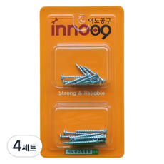 Innotime 木工用白色粗牙螺絲 2種 x 10入組 NIT301, 4套