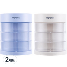deLi 得力 3層迷你抽屜多功能整理盒 2件組 NES09152, 混色, 2套