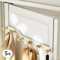 브로픽 도어훅 도어행거 문 옥걸이 후크걸이 6구, 아이보리, 5개