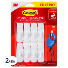 3M Command 無痕 多用途掛鉤 小型 8入, 單一顏色, 2套