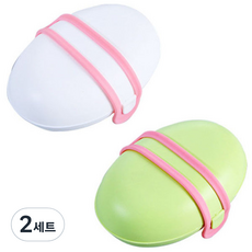 RIVER GREEN 矽膠掛鉤便攜式肥皂盒 白色 + 綠色, 2套, 白色,綠色