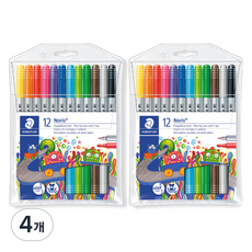 STAEDTLER 施德樓 Noris雙頭簽字筆 12色, 混色, 4個