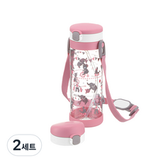 릿첼 AQ 머그 빨대컵 스텝업 세트, 450ml, 2세트, 핑크