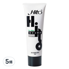 HiTO 伊的 清涼按摩男性洗面乳 清涼冰麝香 120g, 120ml, 5條