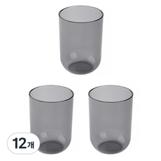 MarketA 透明漱口杯, 圓形灰色, 12個