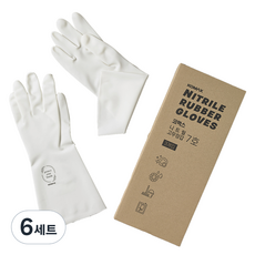 코멕스 니트릴 고무장갑 양손 세트 7호, 화이트, 중(M), 6세트