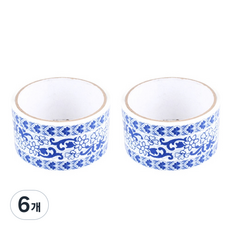 레트로 인테리어 DIY 장식 롤 테이프 15m, J 블루(만개), 6개