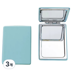 찐웨이 데일리 견고한 손거울 8.5 x 6.2 cm, PU스퀘어블루, 3개