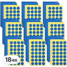 블루마토 칭찬 스마일 스티커1 28p x 10장, 청색, 18세트