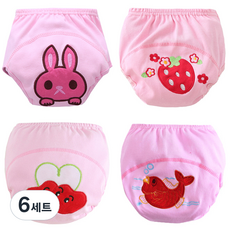 JOY MULTI 兒童棉質如廁訓練褲 4件組, 隨機出貨, 6組
