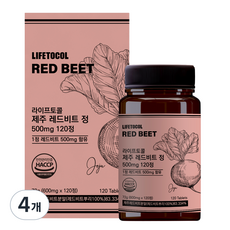 라이프토콜 제주 레드비트 정 500mg 72g, 120정, 4개
