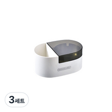 크로닉401 뚜껑 부착형 벽걸이 재떨이 + 스티커, 화이트 + 블랙, 3세트