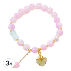 Homcell 祈願好運手鍊 K3625 粉色幸運草 18cm, 3個