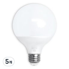 두영 LED 볼전구 숏타입 12W, 전구색, 5개