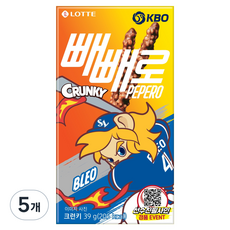 빼빼로 크런키 KBO 삼성 라이온즈, 39g, 5개