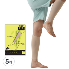 프레핏 의료기기 다리붓기개선 슬림앤릴렉스 메디핏 랩 압박스타킹 베이지, 종아리/무릎형, 5개