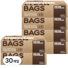 기본에 크린백 소 17 x 25 cm, 소(S), 100개, 30개